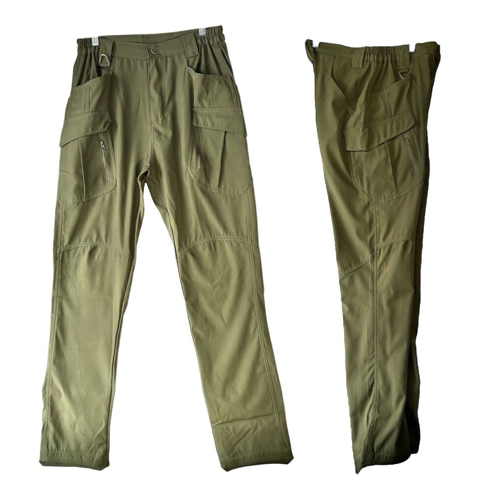 FLEXCAMO Pants Mens Tactical Series Green Waterproof Cargo Pockets